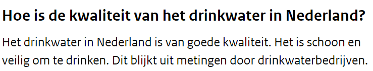 Качество питьевой воды в Нидерландах